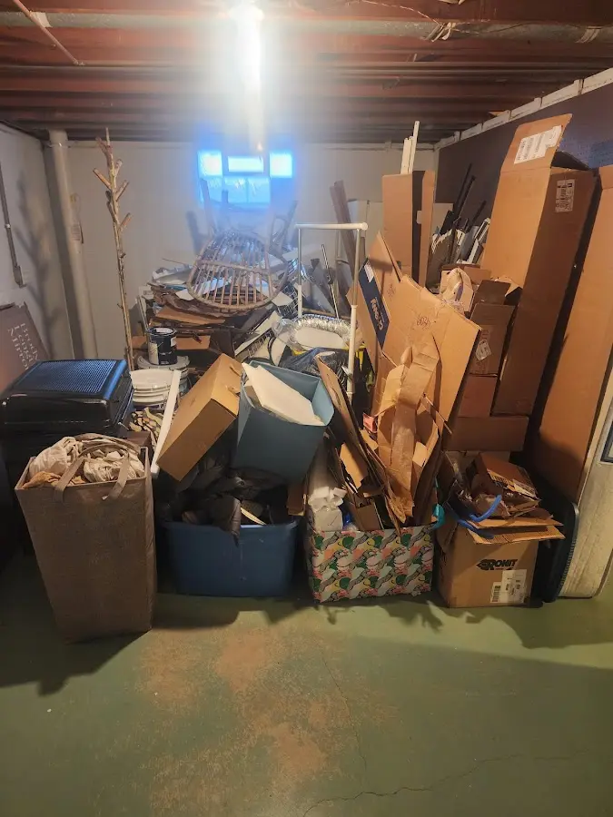 Roll-off dumpster container at job site for 6 Yard Dumpster Rental in North St. Paul